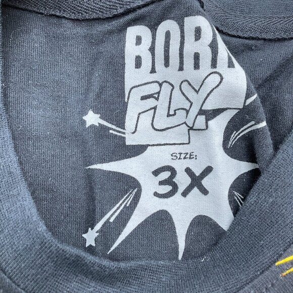 Born‎ Fly T-Shirt Men 3XLarge Black Multi THE INCREDIBLE...SUPER FLY Embroidered - Picture 4 of 10